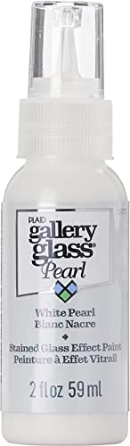 Gallery Glass, White Pearl Stained Glass 2 fl oz Brilliant Smooth Finish Paint, Perfect for Easy to Apply DIY Arts and Crafts, 19715