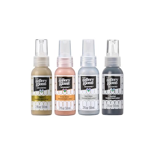 Gallery Glass Liquid Leading Kit, Perfect for DIY Stained Glass Paint Projects, Set of 4, PROMOGGLL24